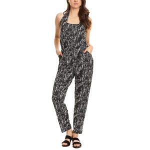 Bella Berry Black & White Crosshatch Jumpsuit